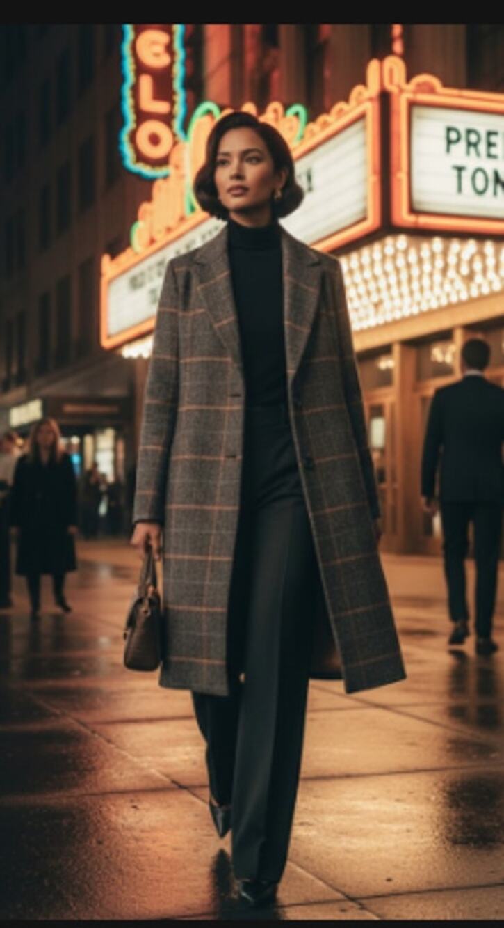 Topshop Plaid Checked Overcoat Size 8 Lined